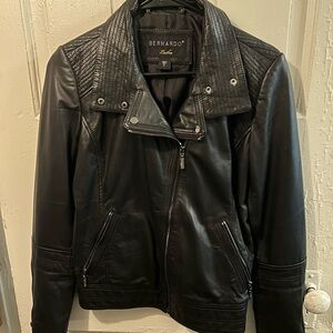 Bernardo Black Leather Jacket for Women